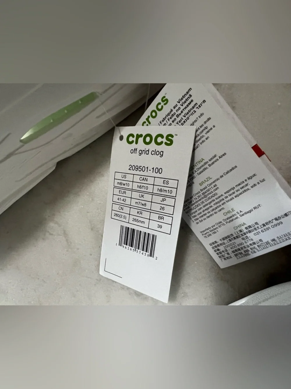 Crocs Off Grid UNISEX Clog White Mens Size 8 Women’s Size 10 - Picture 6 of 14